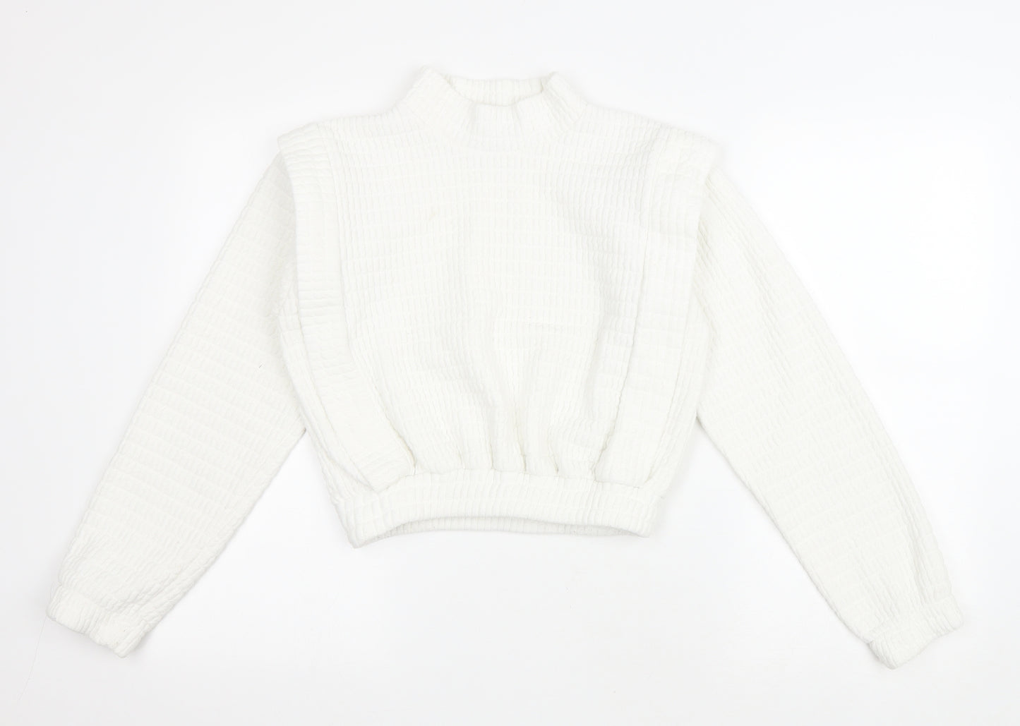 Glamify Womens White Viscose Pullover Sweatshirt Size L Pullover