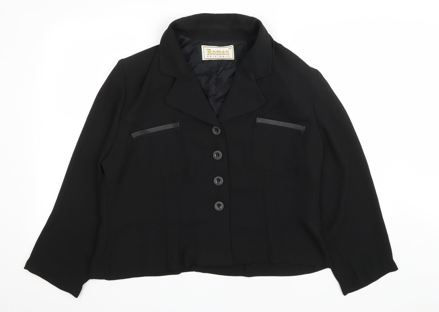 Roman Originals Womens Black Jacket Size 20 Button