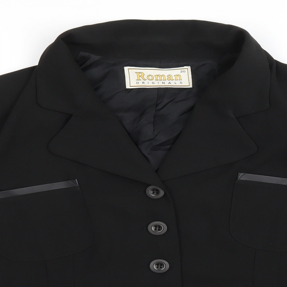 Roman Originals Womens Black Jacket Size 20 Button