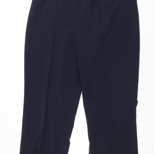 Autonomy Mens Blue Polyester Trousers Size 16 L28 in Regular Drawstring
