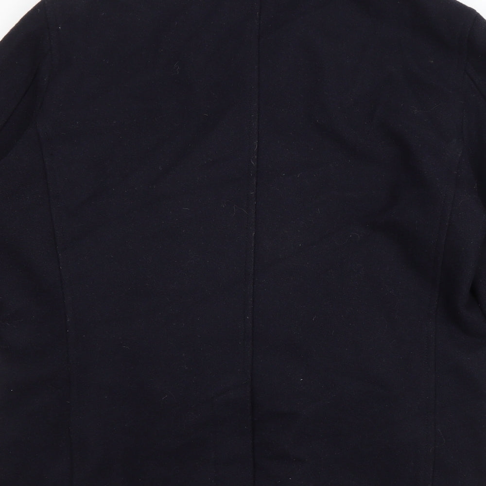 Diesel-Co Mens Blue Overcoat Coat Size L Button
