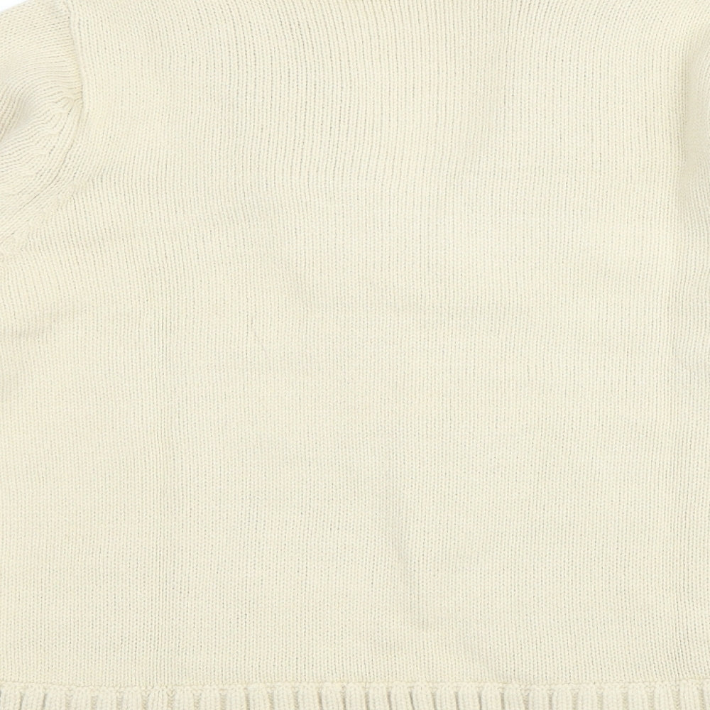 Classics Womens Beige V-Neck Acrylic Cardigan Jumper Size 10