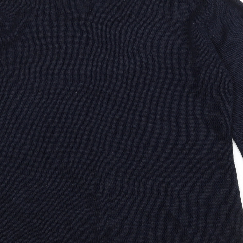 Matalan Womens Black Round Neck Acrylic Pullover Jumper Size 12 - Reindeer Christmas