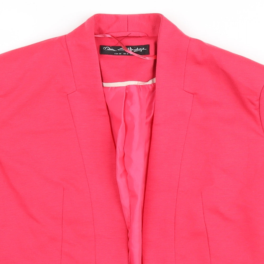 Miss Selfridge Womens Pink Jacket Blazer Size 8 Tie