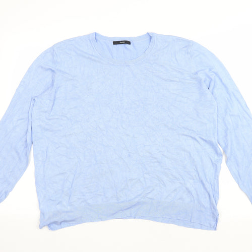 George Womens Blue Round Neck Viscose Pullover Jumper Size 20