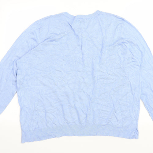George Womens Blue Round Neck Viscose Pullover Jumper Size 20