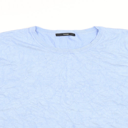 George Womens Blue Round Neck Viscose Pullover Jumper Size 20