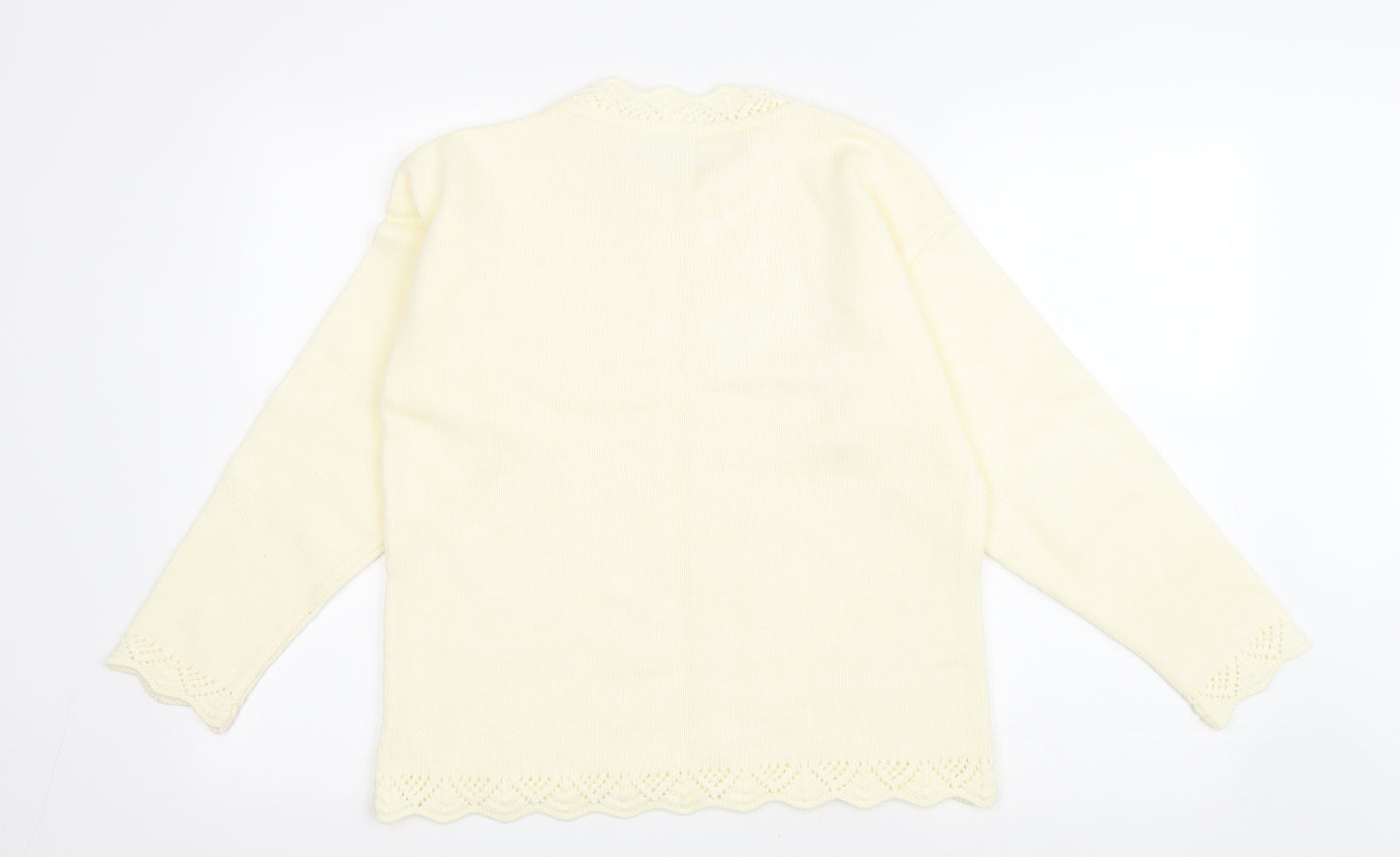 Amari Womens Yellow Round Neck Acrylic Pullover Jumper Size 12