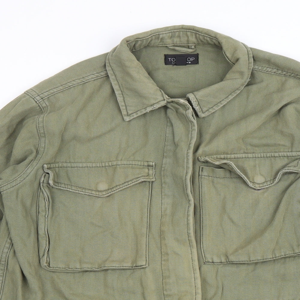 Topshop Womens Green Jacket Size 10 Button