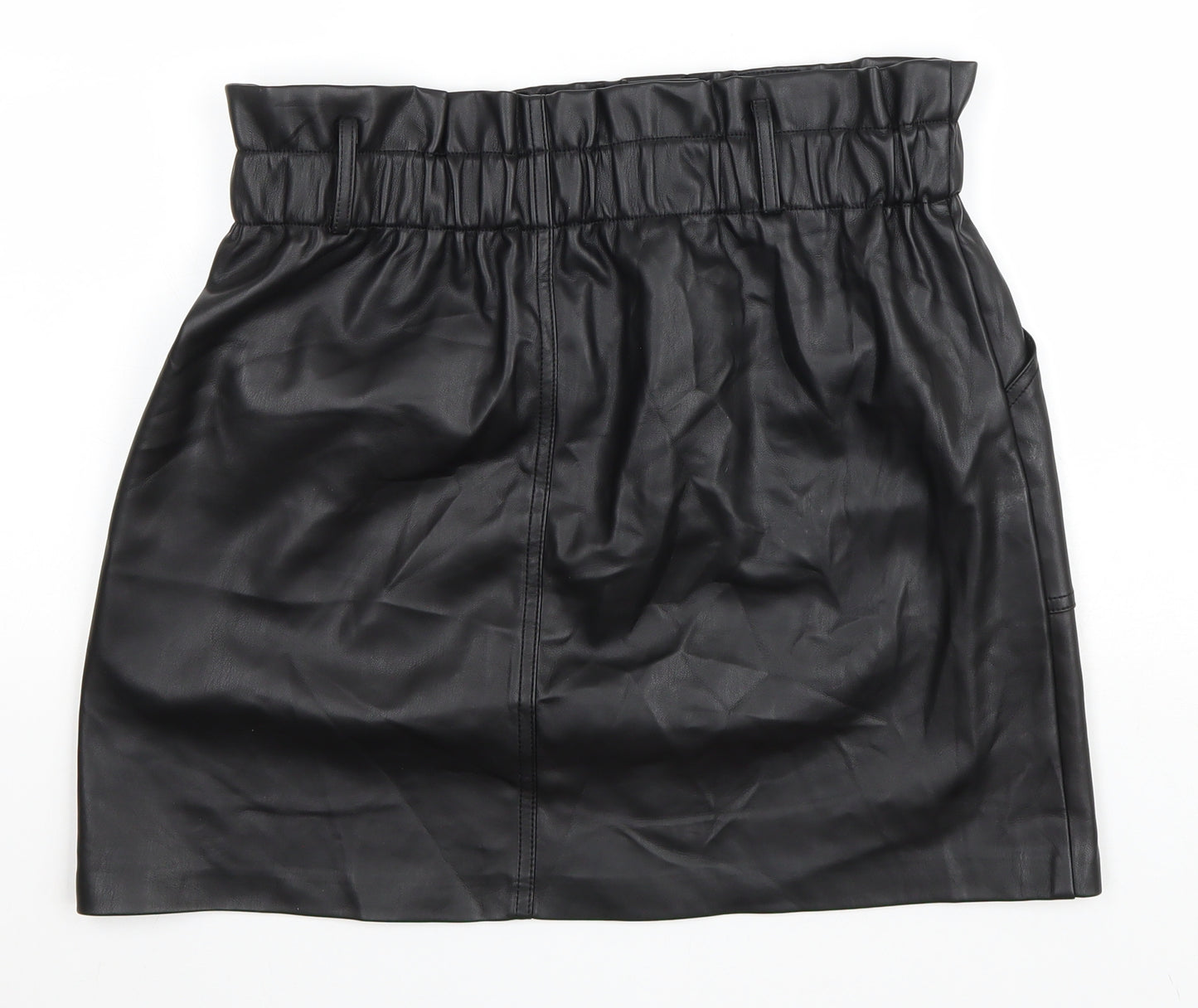 River Island Womens Black Polyester A-Line Skirt Size 12 Zip
