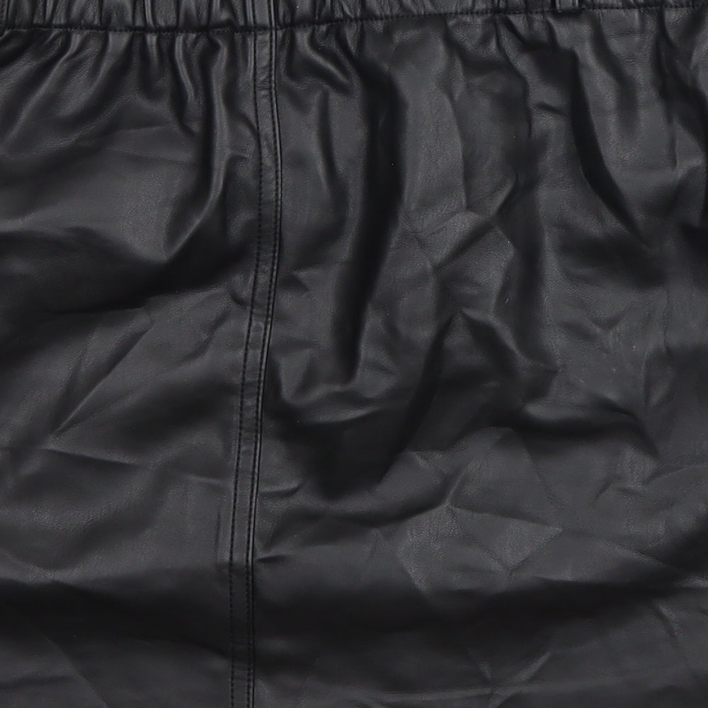 River Island Womens Black Polyester A-Line Skirt Size 12 Zip