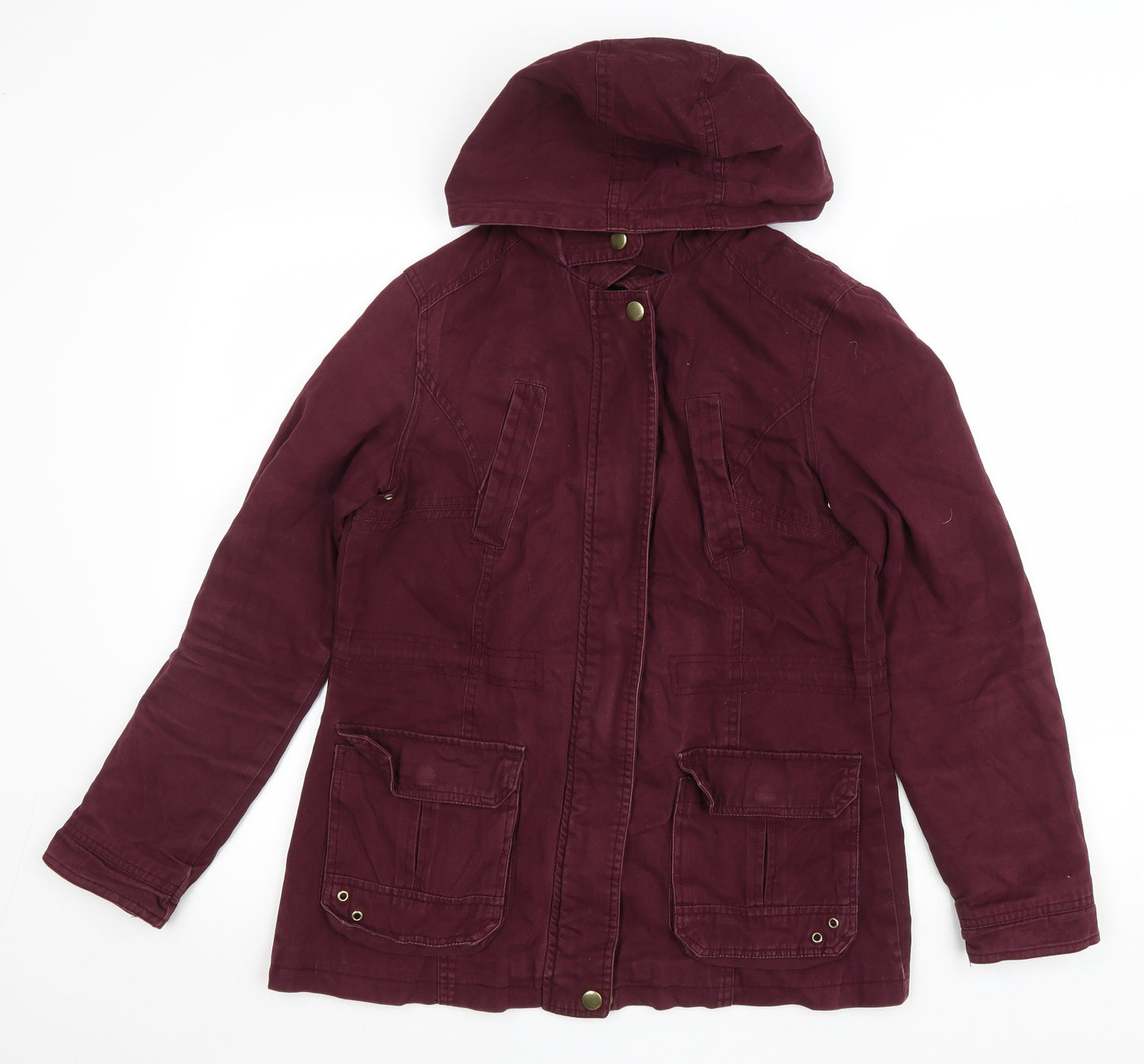 New Look Womens Purple Overcoat Coat Size 10 Zip