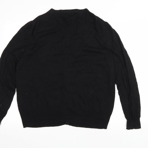 BHS Womens Black V-Neck Nylon Cardigan Jumper Size 22