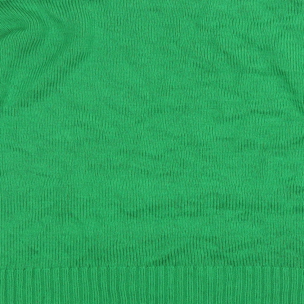 Topshop Womens Green Round Neck Acrylic Pullover Jumper Size M