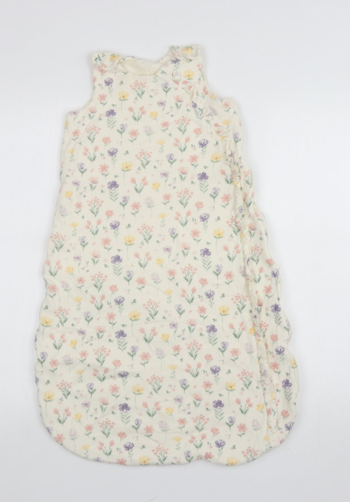 TU Baby Ivory Floral 100% Cotton Robe Size 18-24 Months Zip