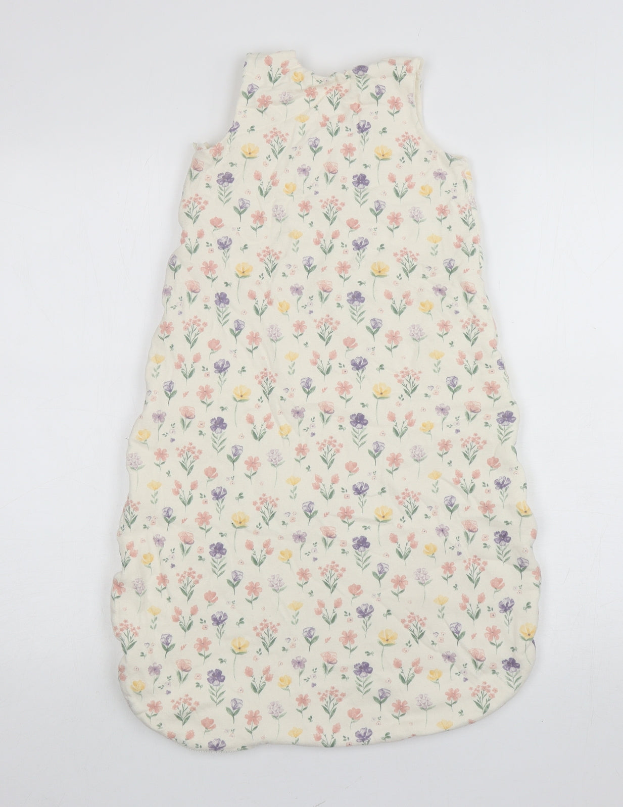 TU Baby Ivory Floral 100% Cotton Robe Size 18-24 Months Zip