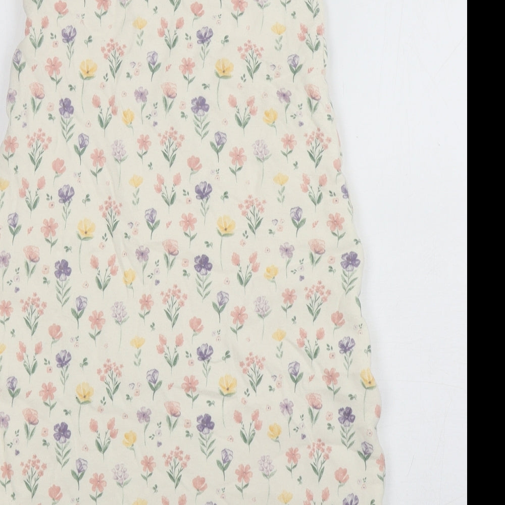 TU Baby Ivory Floral 100% Cotton Robe Size 18-24 Months Zip