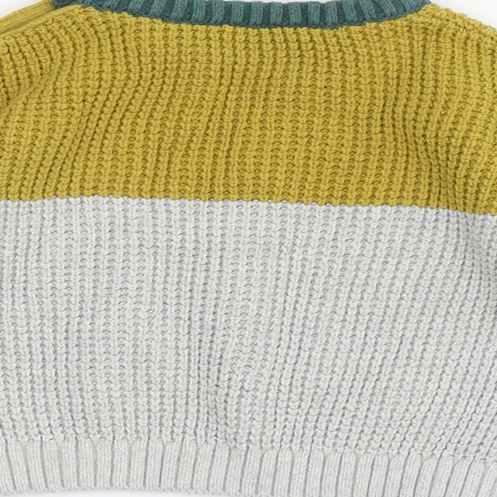Nutmeg Baby Multicoloured Colourblock 100% Cotton Pullover Jumper Size 9-12 Months Pullover - Buttons on shoulder