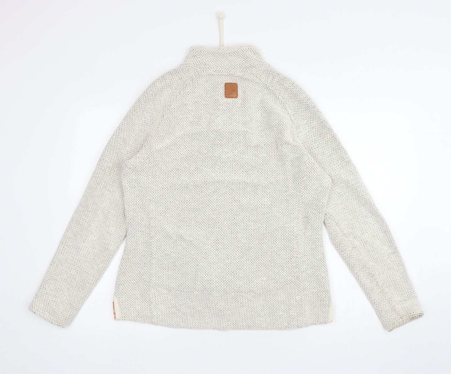 Weird Fish Womens Beige Cotton Pullover Sweatshirt Size 12 Pullover