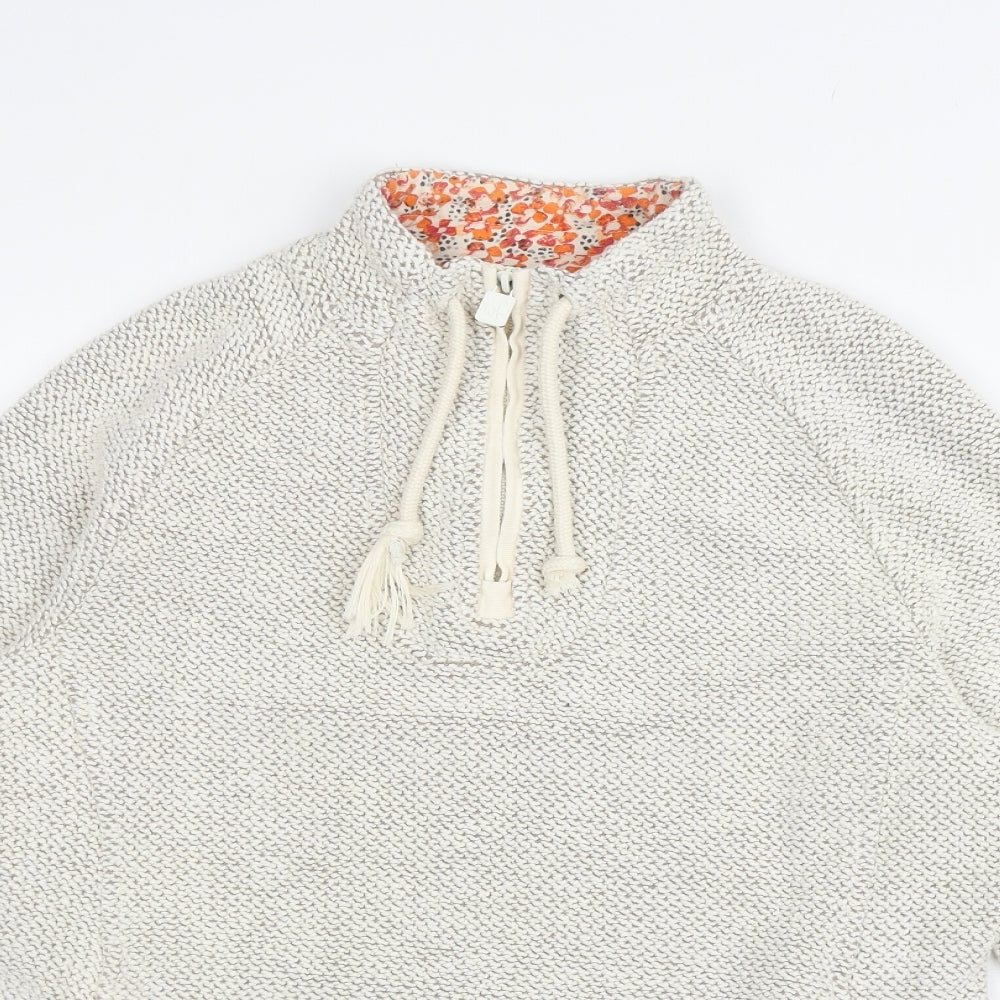 Weird Fish Womens Beige Cotton Pullover Sweatshirt Size 12 Pullover