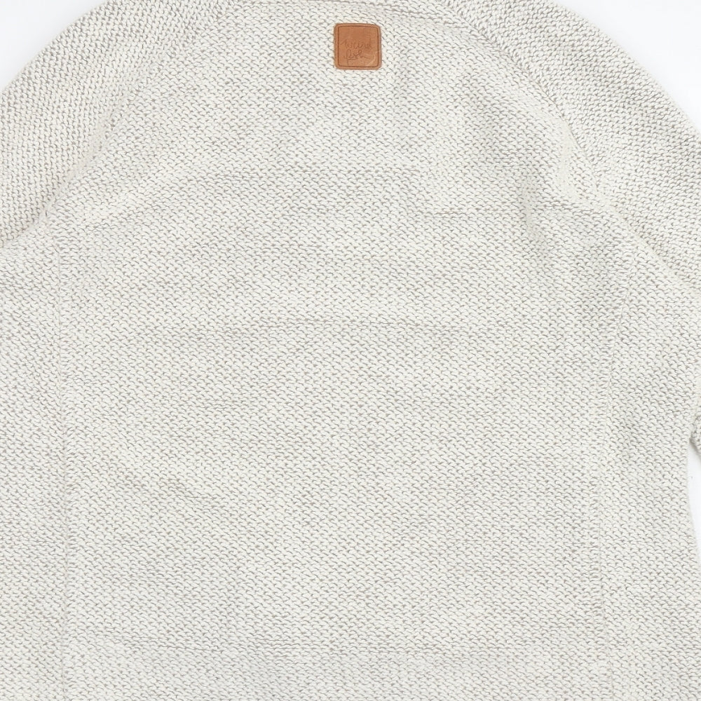 Weird Fish Womens Beige Cotton Pullover Sweatshirt Size 12 Pullover