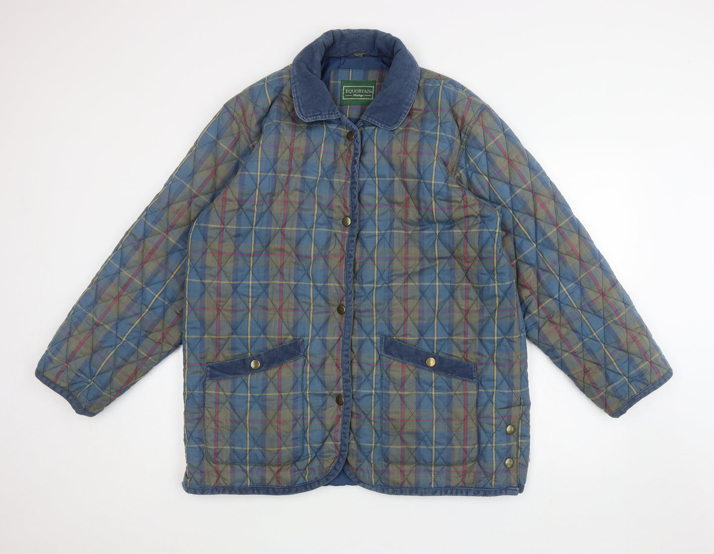 Equestrain heritage Womens Multicoloured Plaid Jacket Size 14 Button