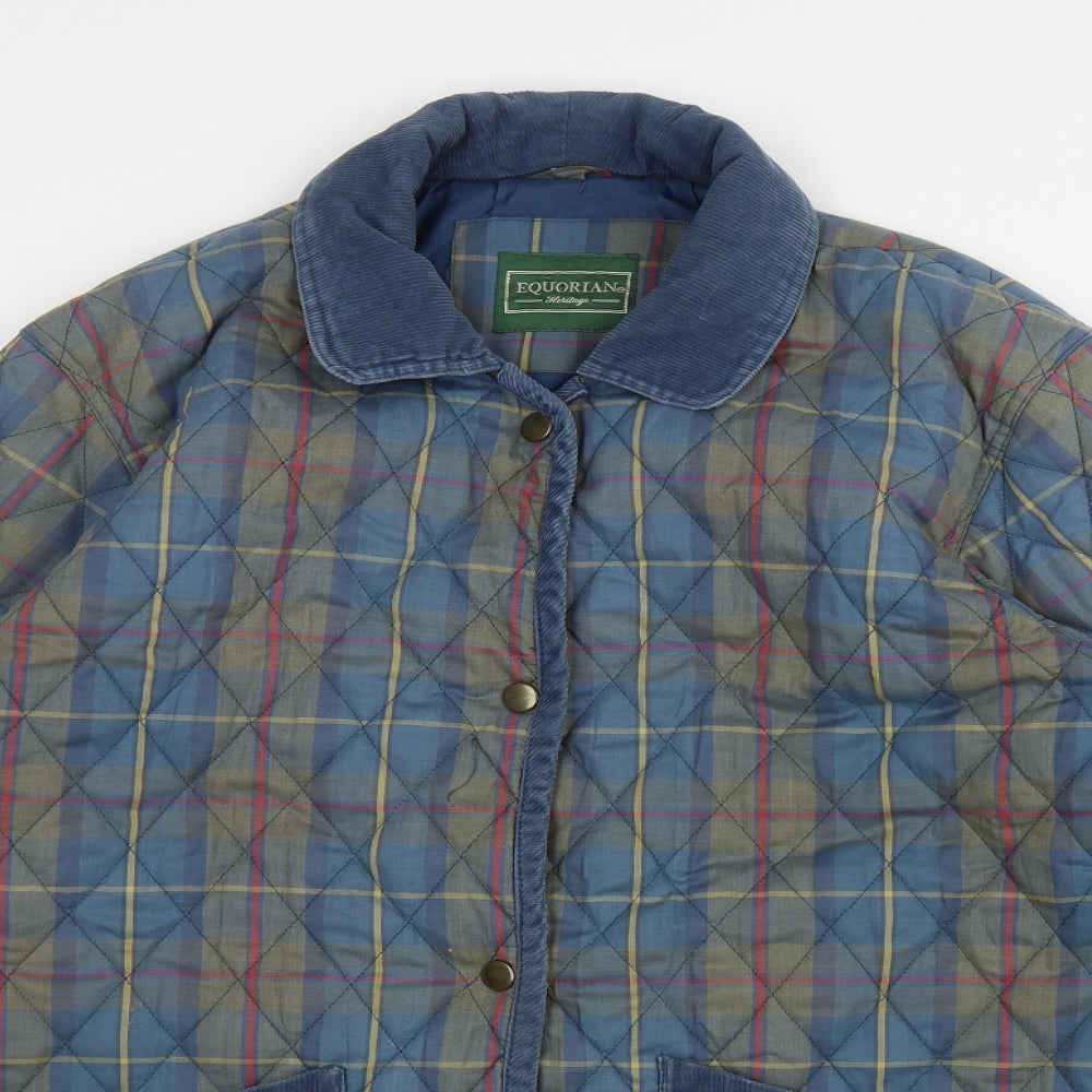Equestrain heritage Womens Multicoloured Plaid Jacket Size 14 Button