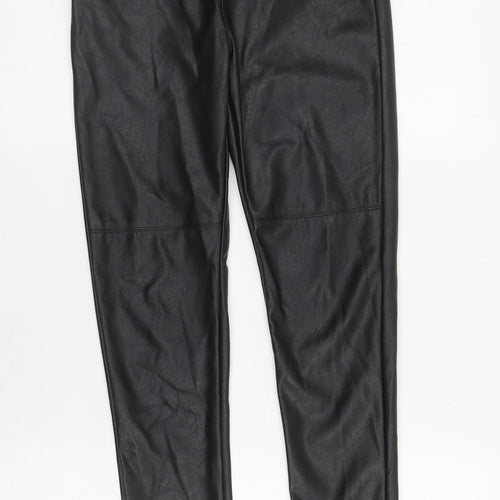 H&M Girls Black 100% Polyester Skinny Jeans Size 11-12 Years L25.5 in Regular Zip