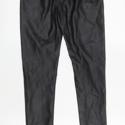 H&M Girls Black 100% Polyester Skinny Jeans Size 11-12 Years L25.5 in Regular Zip