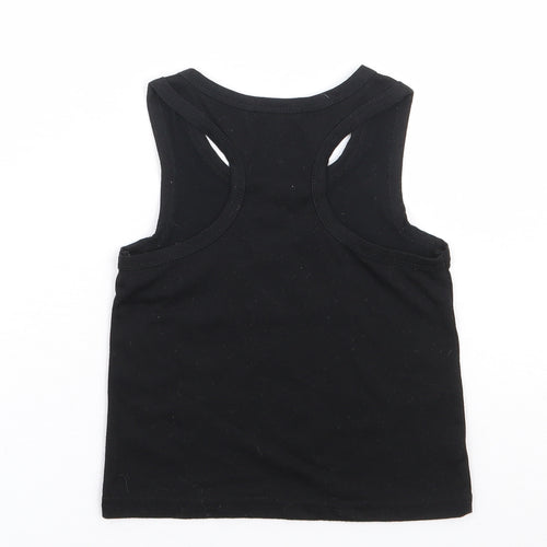 Honganda Girls Black Polyester Basic Tank Size 3 Years Scoop Neck Pullover - Live in the Sunshine