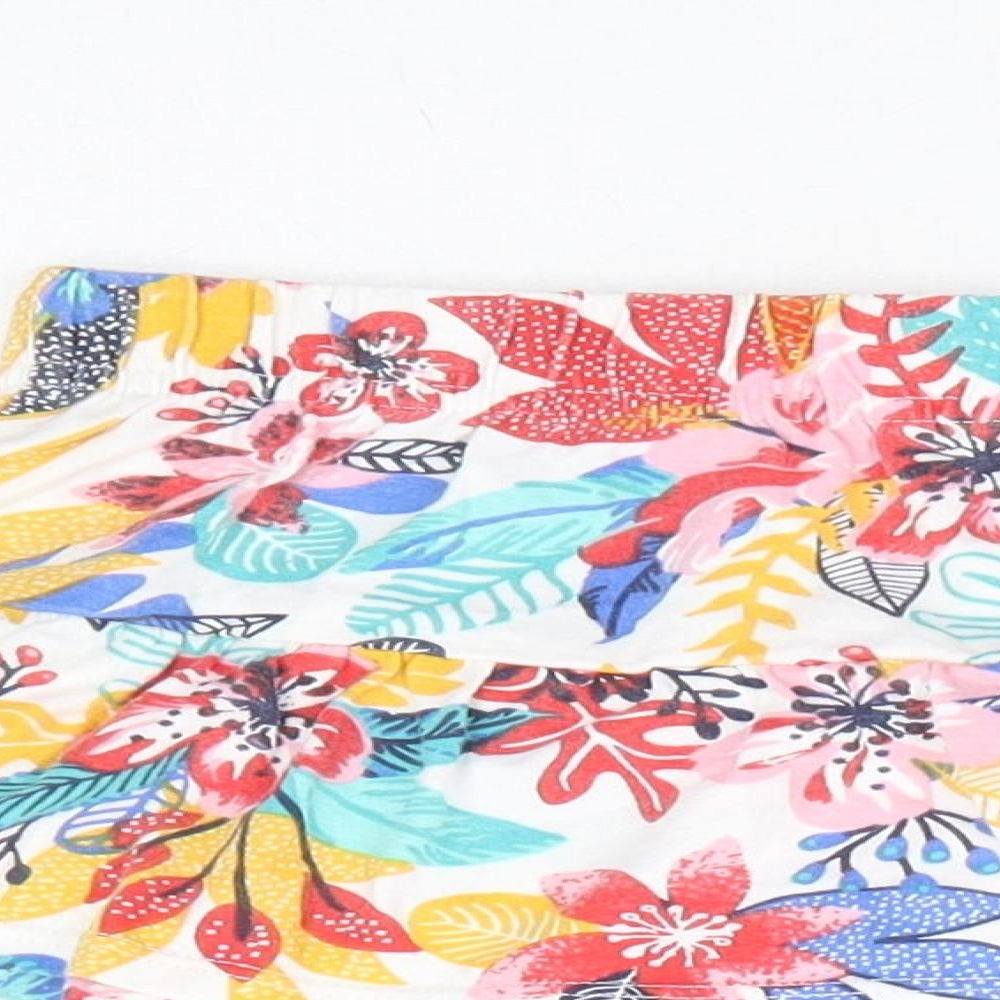 Terre de Marins Girls Multicoloured Floral Polyester Mini Skirt Size 4 Years Regular Pull On - RaRa Skirt