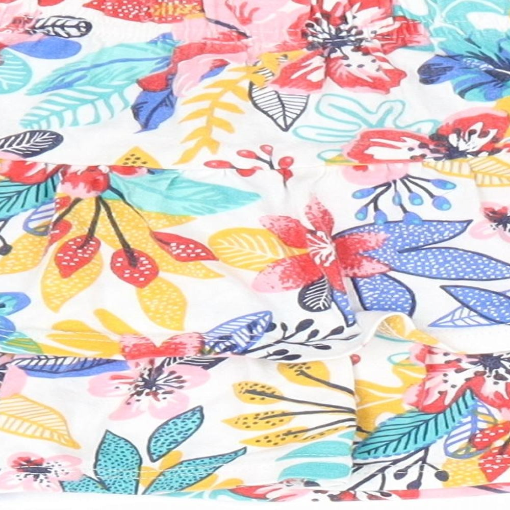Terre de Marins Girls Multicoloured Floral Polyester Mini Skirt Size 4 Years Regular Pull On - RaRa Skirt