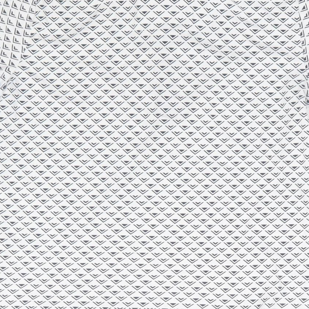 NEXT Boys White Geometric 100% Cotton Basic Polo Size 4 Years Collared Button
