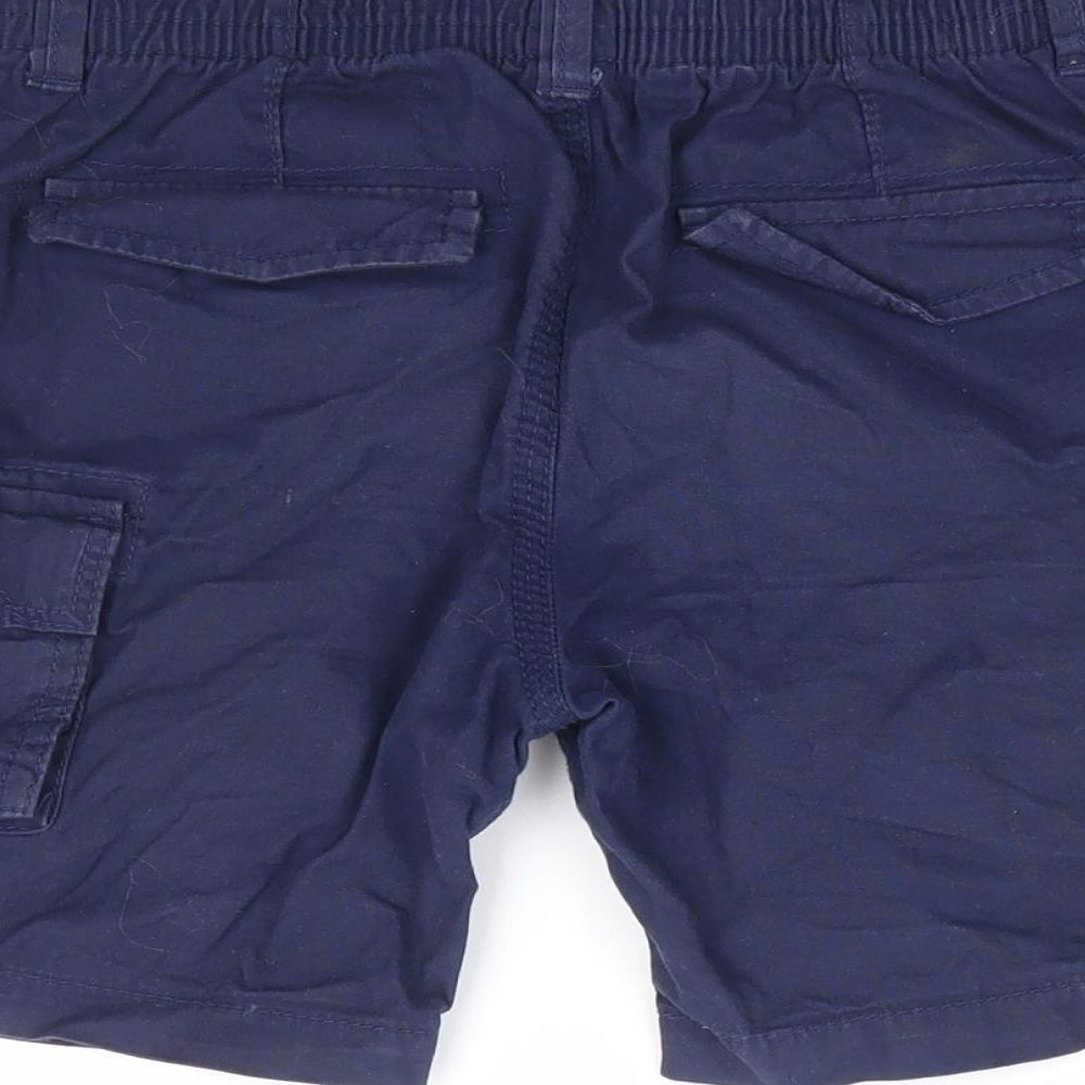 George Boys Blue 100% Cotton Cargo Shorts Size 4-5 Years Regular Snap