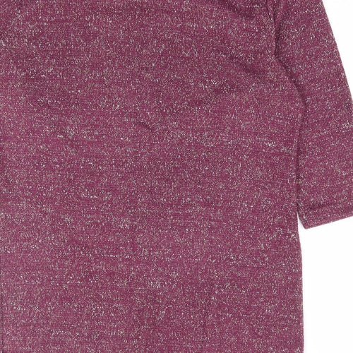 Originals Womens Purple Acrylic Tunic T-Shirt Size M Cowl Neck