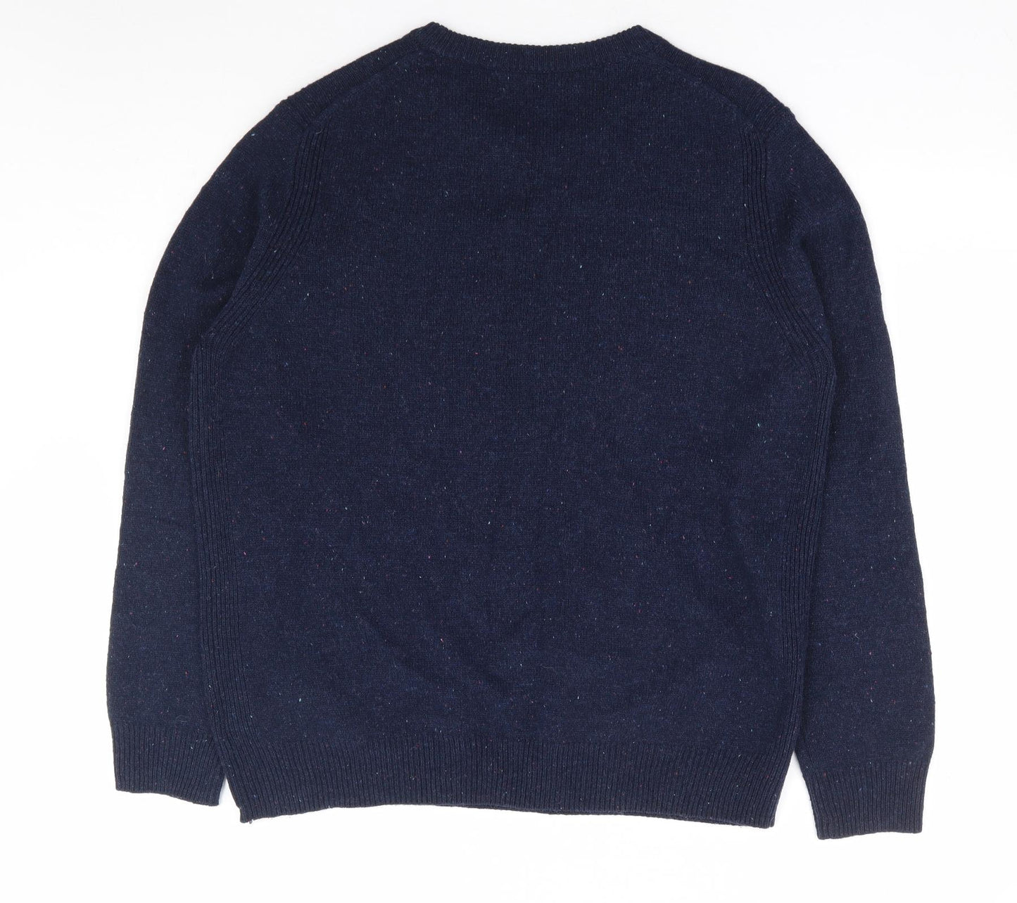 Marks and Spencer Womens Blue Round Neck Wool Pullover Jumper Size 14