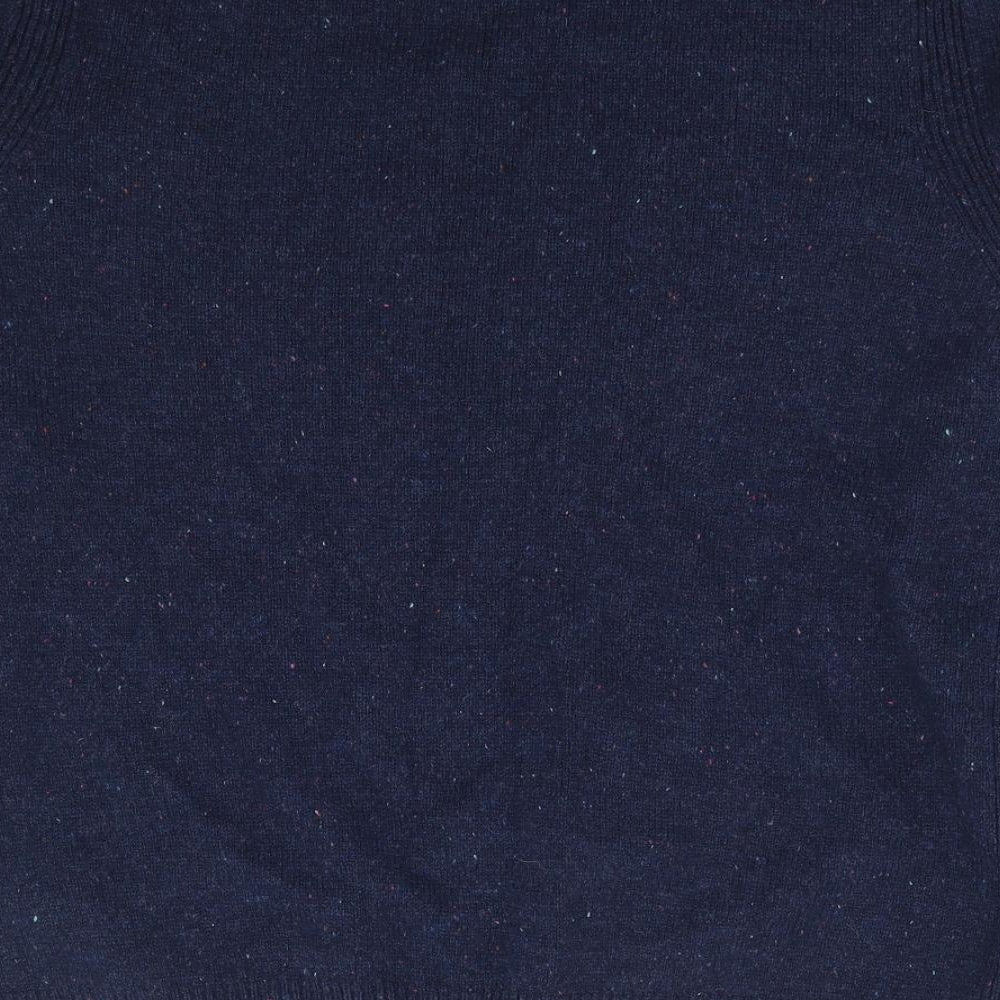 Marks and Spencer Womens Blue Round Neck Wool Pullover Jumper Size 14