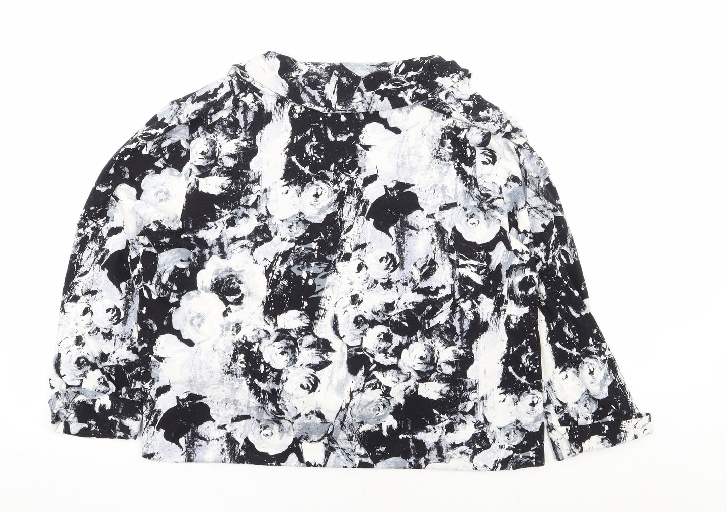 Roman Womens Black Floral Jacket Blazer Size 20 - Waterfall Design