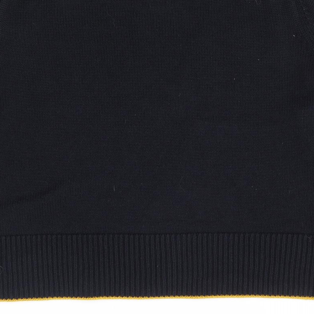 Marks and Spencer Womens Blue Round Neck Cotton Pullover Jumper Size XL - Tie Sleeve Detail
