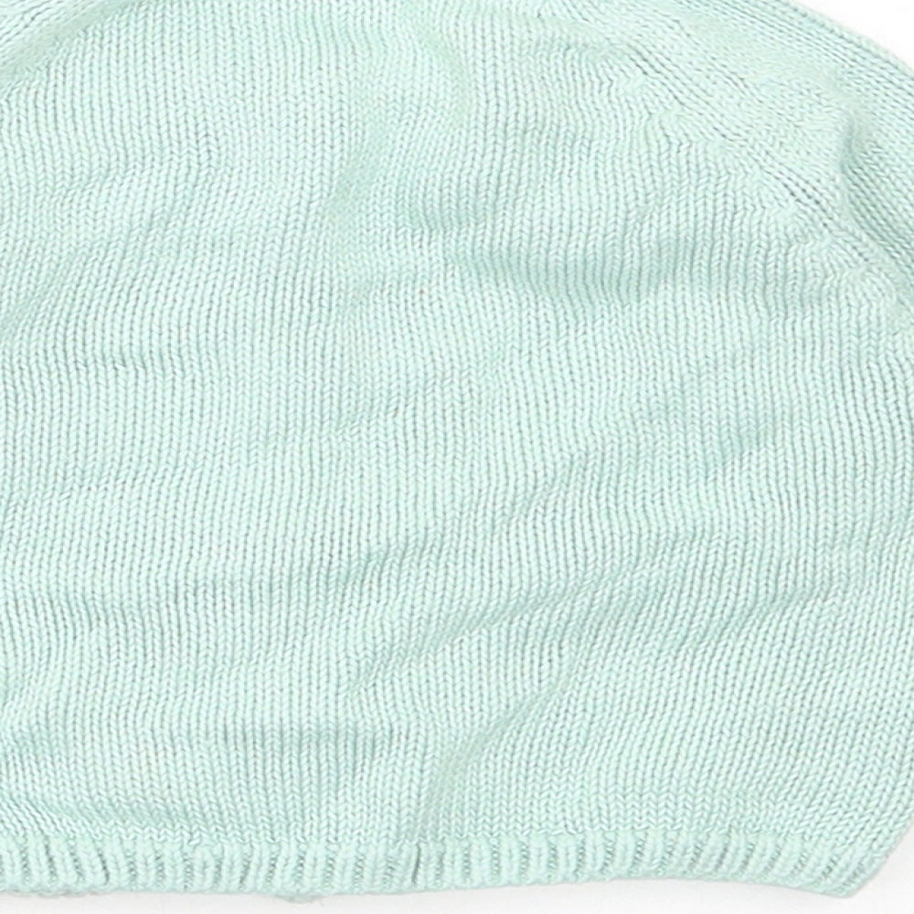 Marks and Spencer Girls Green Cotton Cardigan Jumper Size 3-6 Months Button - Rabbit
