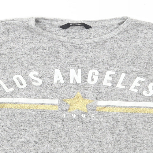 George Girls Grey Viscose Pullover Sweatshirt Size 6-7 Years Pullover - Los Angeles