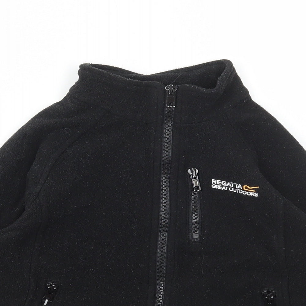 Regatta Boys Black Polyester Full Zip Sweatshirt Size 3-4 Years Zip