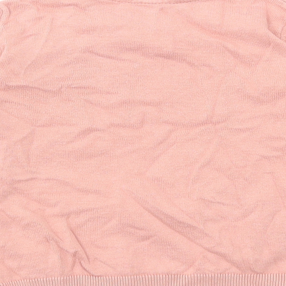 Marks and Spencer Girls Pink Round Neck Cotton Pullover Jumper Size 4-5 Years Pullover - Squirrel
