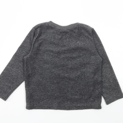 Primark Boys Grey Solid Polyester Pyjama Top Size 2-3 Years Pullover - Star Wars