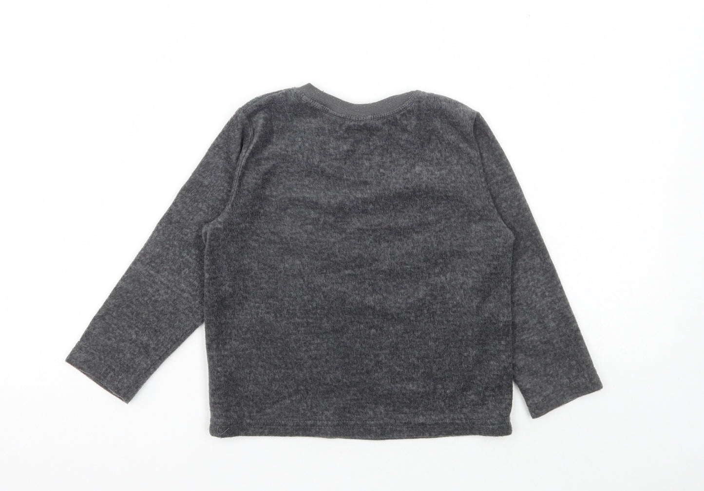 Primark Boys Grey Solid Polyester Pyjama Top Size 2-3 Years Pullover - Star Wars