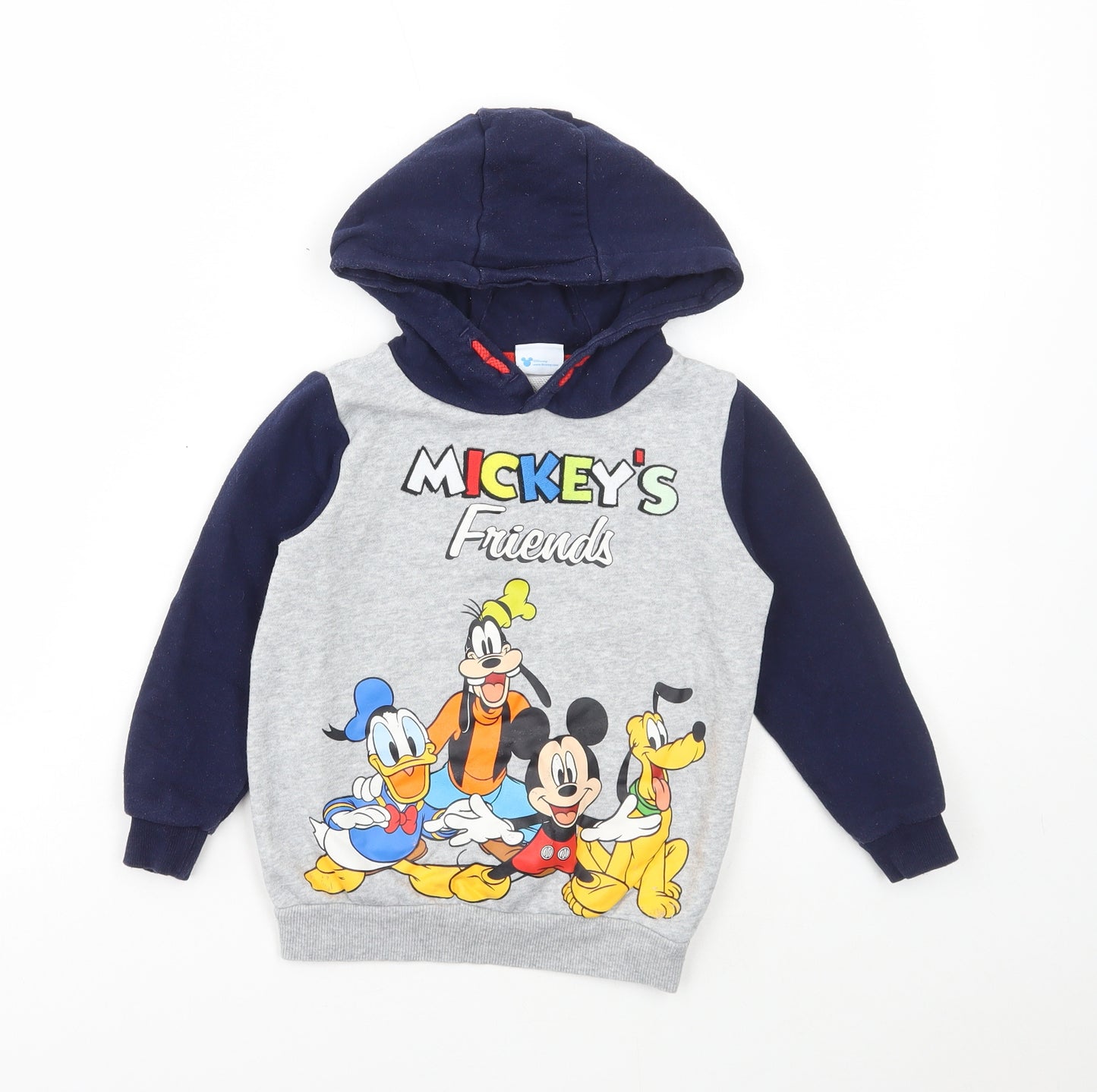 TU Boys Multicoloured Chevron Cotton Pullover Hoodie Size 4-5 Years Pullover - Mickey and Friends