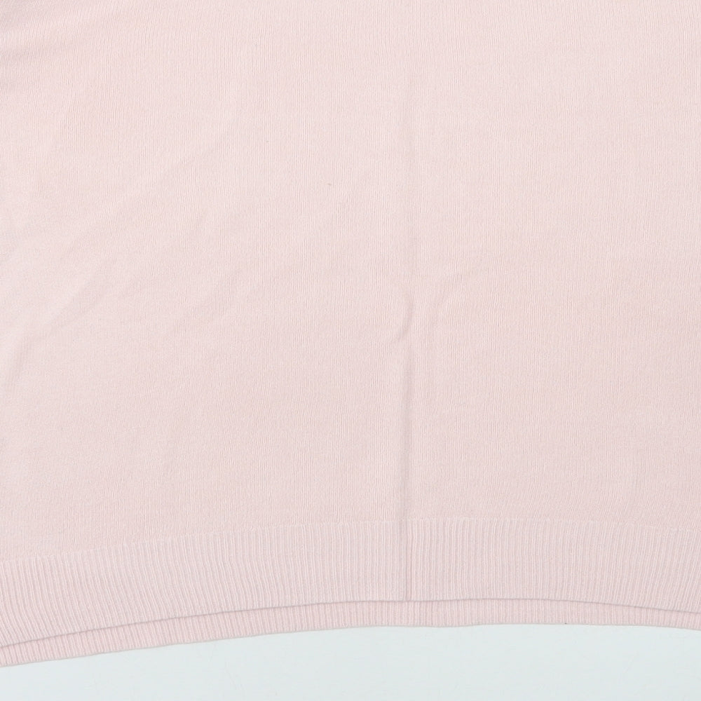 Marks and Spencer Womens Pink Round Neck Acrylic Pullover Jumper Size 18