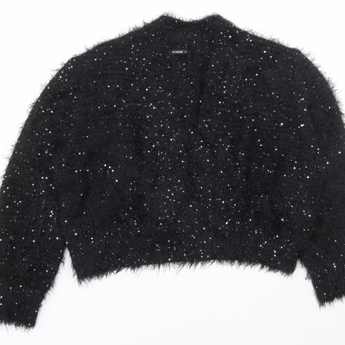 Roman Womens Black V-Neck Polyester Cardigan Jumper Size 16