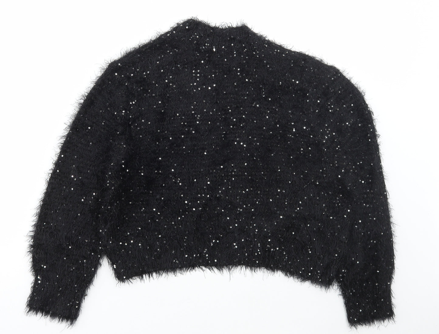 Roman Womens Black V-Neck Polyester Cardigan Jumper Size 16