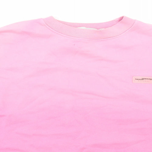 Loosethreads Womens Pink Polyester Pullover Sweatshirt Size 8 Pullover